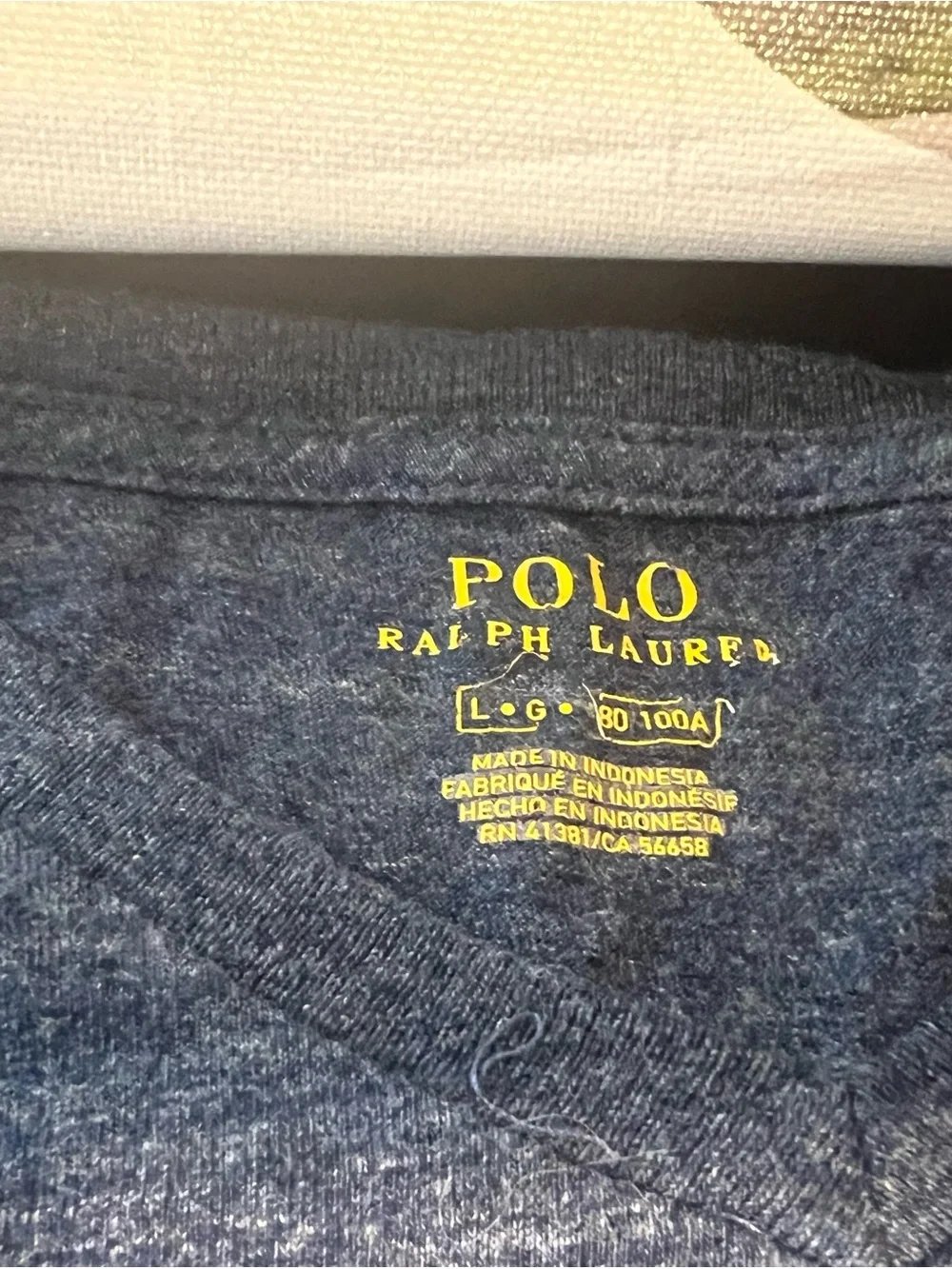 Polo by Ralph Lauren Mens Navy Heather Short Sleeve Crew Tee